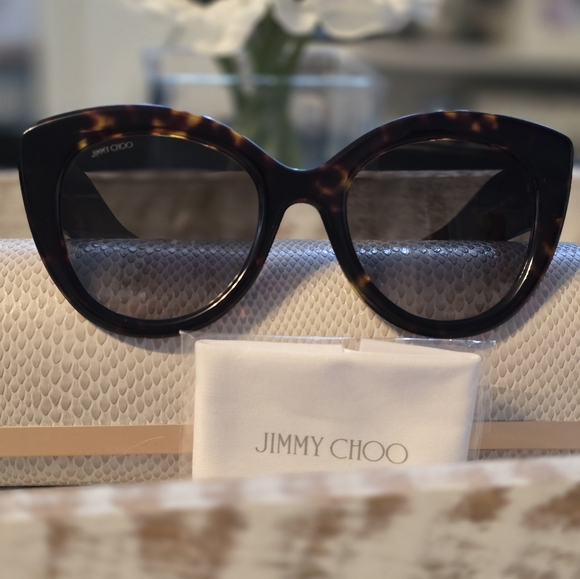 Jimmy Choo Tortoise Shell Sunglasses NWT - Picture 6 of 6